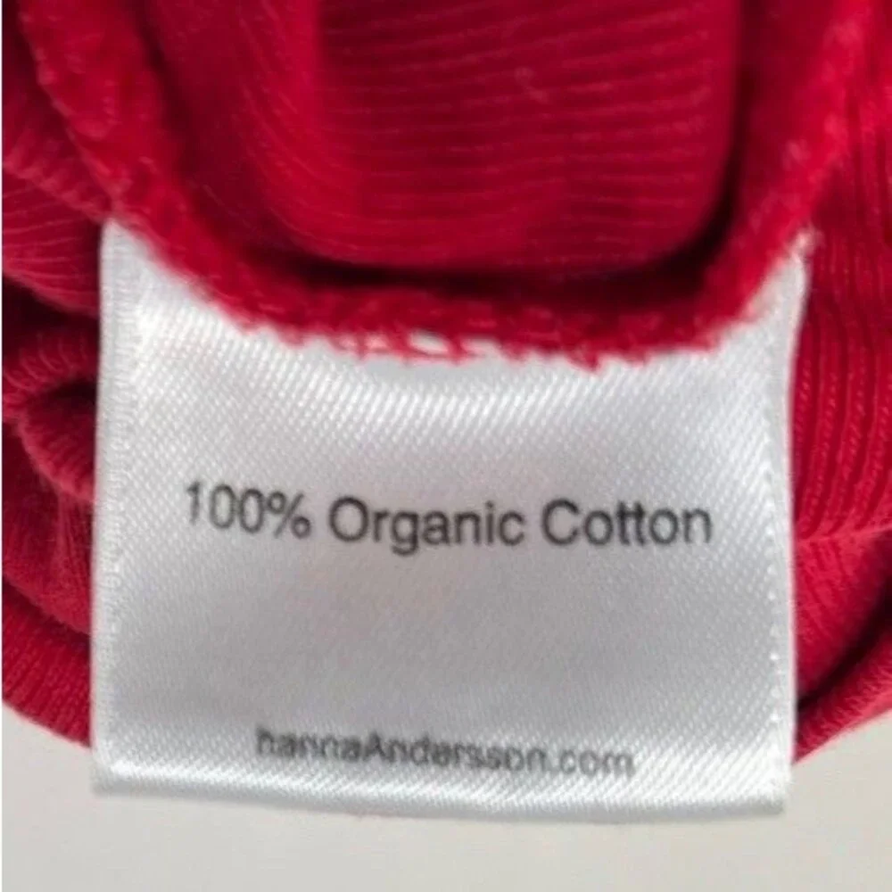 Hanna Andersson Size 80 18-24M Pajamas Christmas Red Santa Long Johns Sleeper
